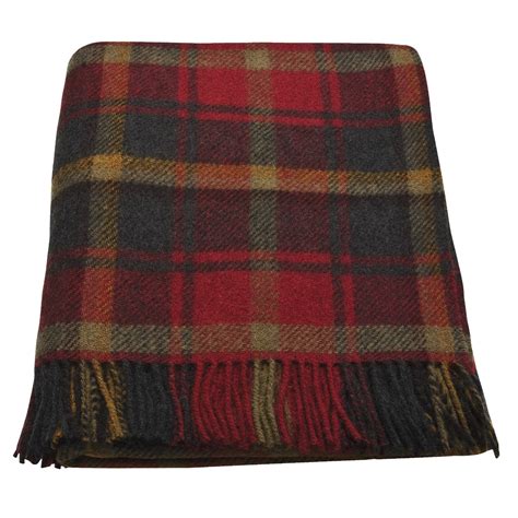 Moon Wool Tartan Throw Blanket - Fringed 2971A - Save 56%