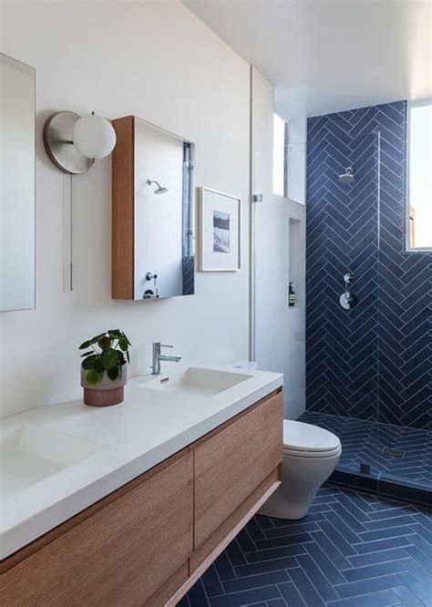 navy blue bathroom floor tiles - Denny Sommers