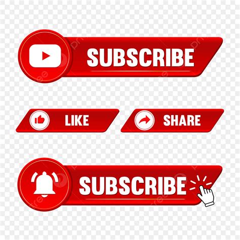 Youtube Subscribe Button White Transparent, Youtube Subscribe Button Like Share Red Buttons ...