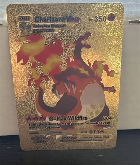 Pokemon Charizard Vmax Gigantamax Gold Foil Fan Art Sv Sv | Hot Sex Picture