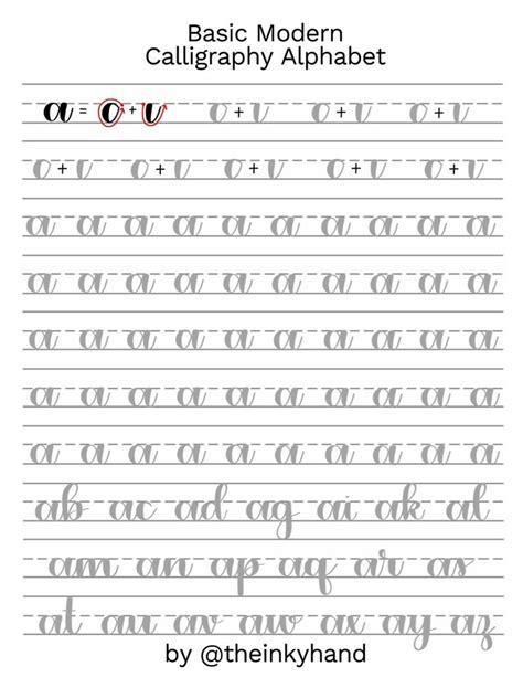 Modern Calligraphy Practice Sheets Printable Free - Free Printable