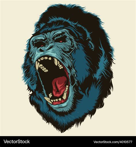 Angry gorilla head Royalty Free Vector Image - VectorStock