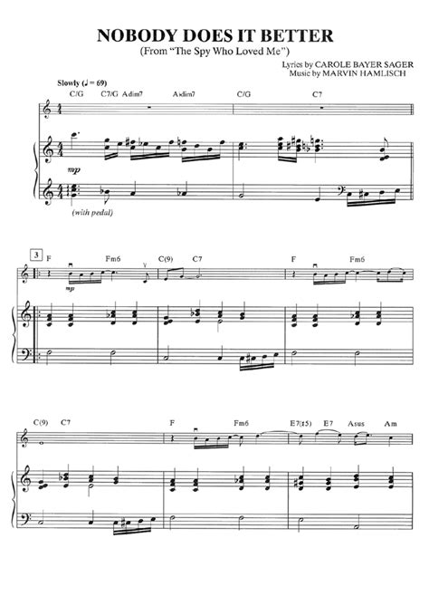 NOBODY DOES IT BETTER Piano Sheet music | Easy Sheet Music