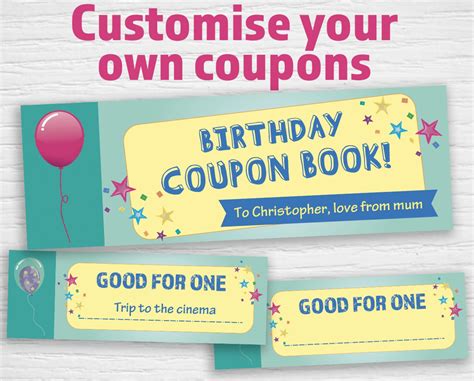 Printable birthday Coupons editable PDF Instant download