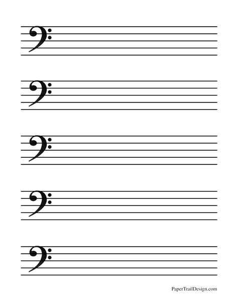 Free Printable Music Staff Paper - Paper Trail Design