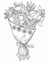 Coloring Pages Flowers Bouquet sketch template