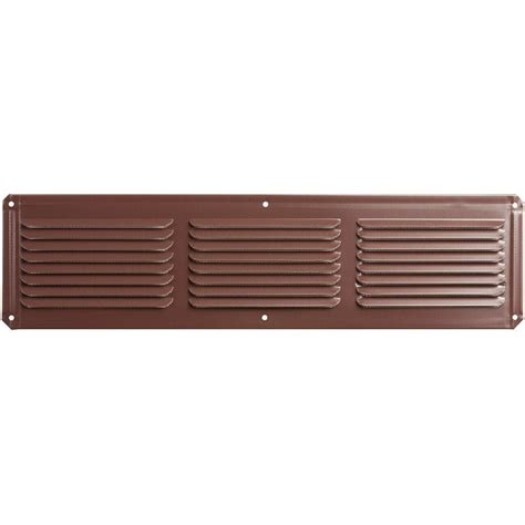 Master Flow 16 in. x 4 in. Aluminum Under Eave Soffit Vent in Brown ...