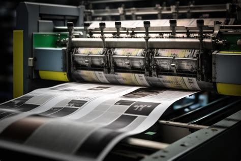 A newspaper printing press showcasing the journalism and media industry ...