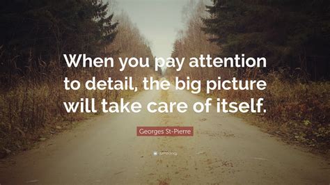 Georges St-Pierre Quote: “When you pay attention to detail, the big picture will take care of ...