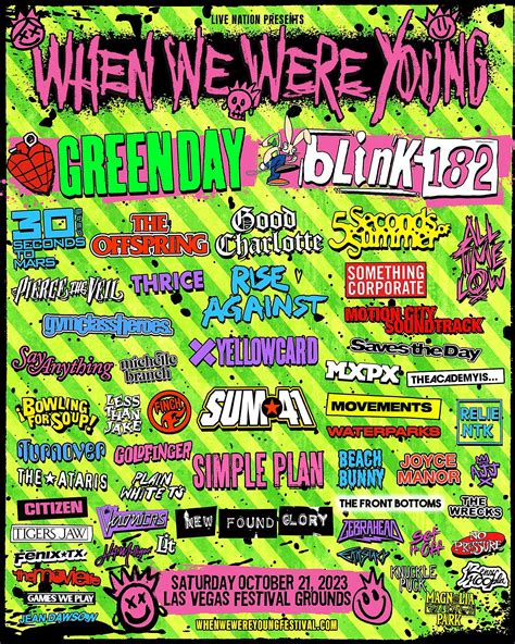 When We Were Young Fest 2023 Line-Up: Blink-182, Green Day, And More