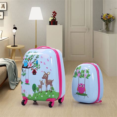 Kepooman 2Pcs Suitcase for Kids, Travel Suitcase for Boys Girls, Rolling Luggage for Kids with ...