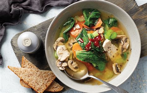 Hearty miso ginger chicken soup - Healthy Food Guide