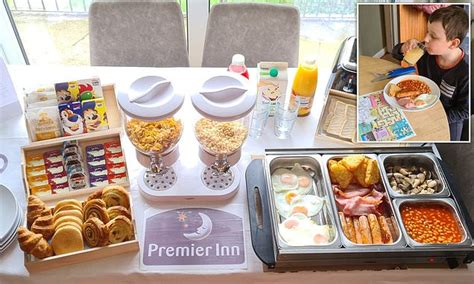 Woman recreates Premier Inn breakfast buffet for her kids at home | Daily Mail Online