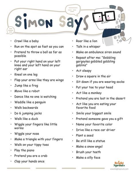 Simon Says Ideas (with Free Printable) The Best Ideas For, 52% OFF