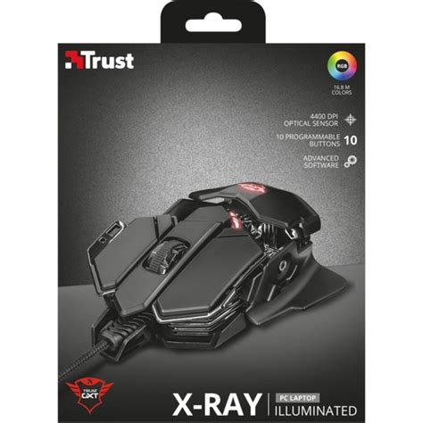 Trust GXT 138 X-Ray illuminated Gaming mouse Zwart, 22089, 200 - 4000 dpi, RGB leds