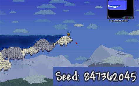 Found a seed which spawns you on a sky island : Terraria