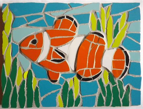 Felicity Ball mosaics: A mosaic clown fish commission to share with you..!