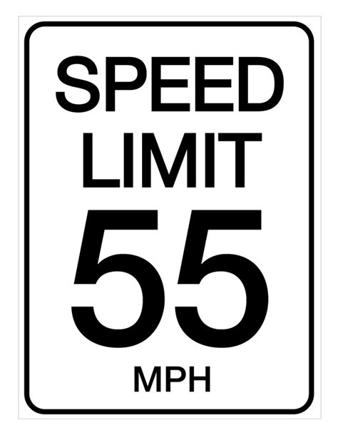 Speed Limit 55 mph - Wall Sign