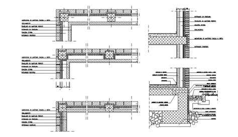 Foundation to brick wall section detail dwg file - Cadbull