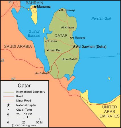 Qatar Map and Qatar Satellite Images