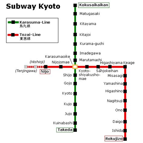 Subway: Kyoto metro map, Japan | Subway map, Underground map, Metro map