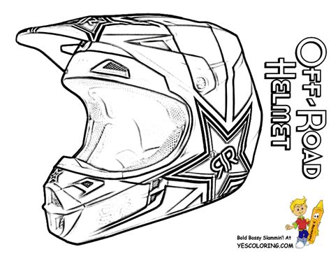 Dirt Bike Helmet Coloring Pages