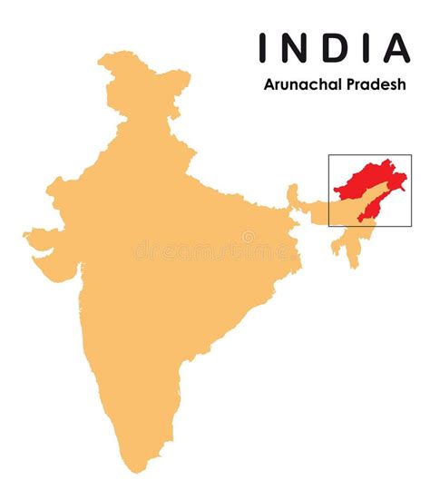 Arunachal Map. Arunachal Pradesh in India Map Vector Illustration. Stock Vector - Illustration ...