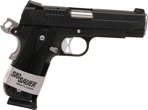 Sig Sauer 1911 45 ACP Nightmare 4.2" Barrel 8 Round Black Nitron Fastback Stainless Steel Frame ...