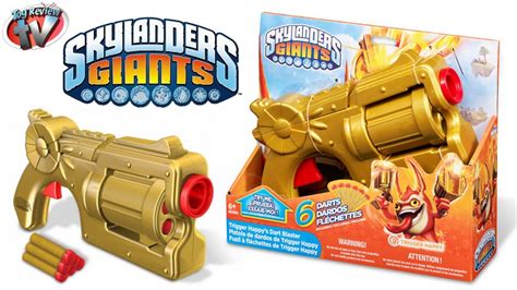 Skylanders Giants Trigger Happy's Dart Blaster Toy Review, Mega Brands - YouTube