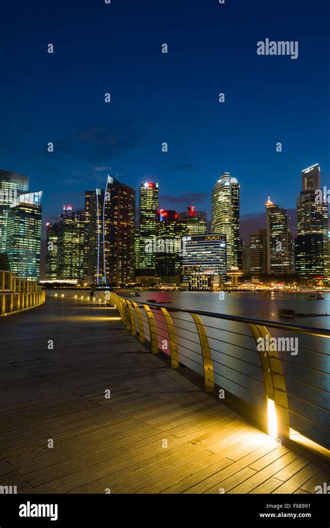 Singapore skyline at night Stock Photo - Alamy