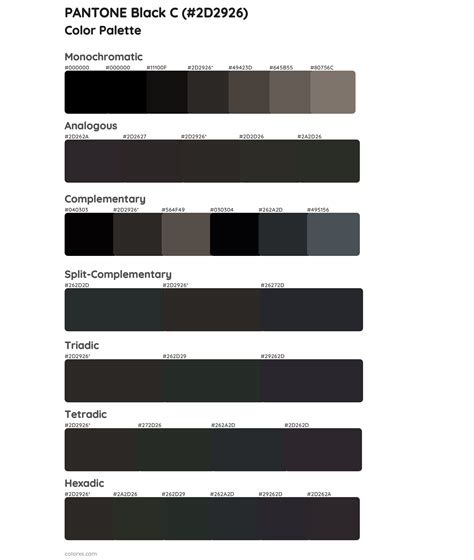 PANTONE Black C color palettes - colorxs.com