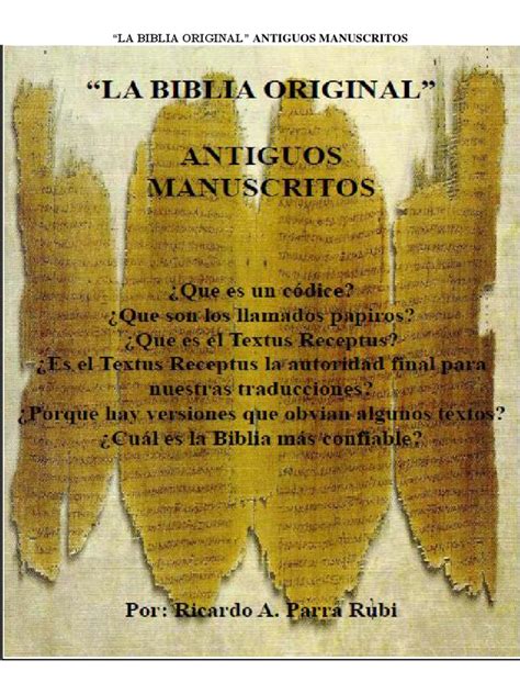 La Biblia Original Antiguos Manuscritos | PDF | Papiro | Biblia