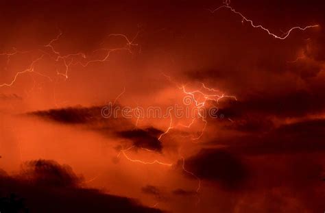 Red Thunderstorm Background. Stock Image - Image of power, nature: 3037307