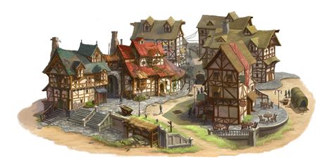 multiplex housing | Fantasy village, Fantasy concept art, Medieval artwork