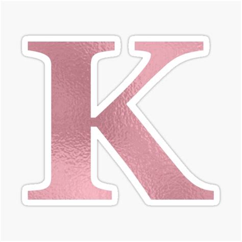 Letter K Pink Glitter Stickers | Redbubble