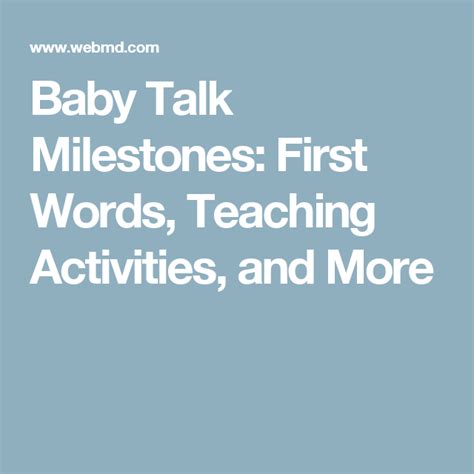 Your Baby's First Words | Babies first words, Teaching activities, Words