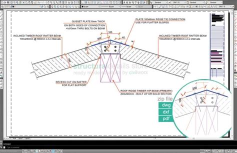 Roof Rafter Beams Ridge Connection Detail