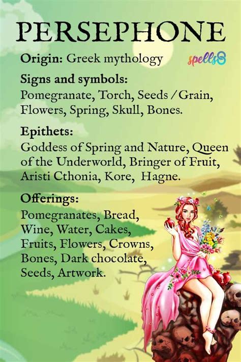 Persephone Correspondences | Persephone goddess, Greek gods, Persephone