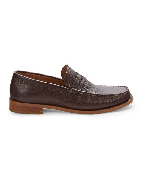 Donald J Pliner Miles Leather Penny Loafers in Brown | Lyst