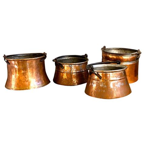 Copper Pots| storage or planters at 1stDibs