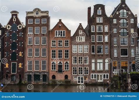 Traditional Dutch Houses on the Banks of the Canal in the Center of ...