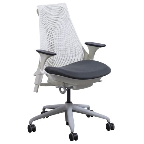 Herman Miller Sayl Used White Back Task Chair, Gray Seat | National Office Interiors and Liquidators