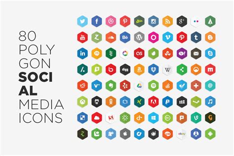 Free Vector Polygon Social Media Icons by LunarPixel on DeviantArt