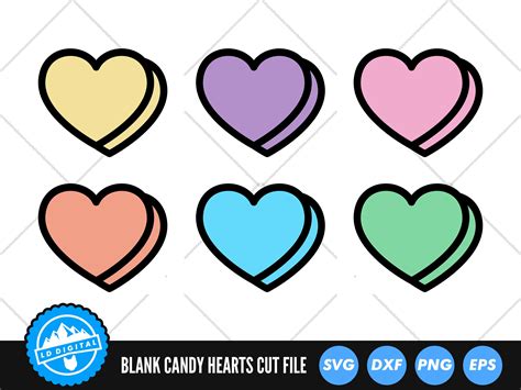 Blank Candy Hearts SVG Files Valentines Day SVG Candy - Etsy Finland