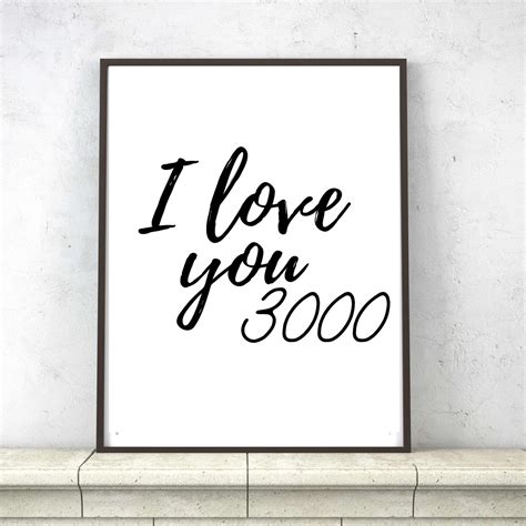 I Love You 3000 Printable Wall Art Avengers Quote Wall Art | Etsy