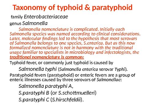 Typhoid Fever & Paratyphoid Fevers A, B, and