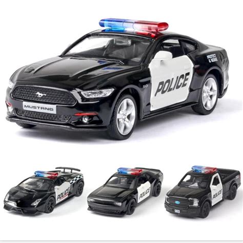 1:36 Lamborghini Dodge Mustang Ford F150 Alloy Police Car Model Diecast ...