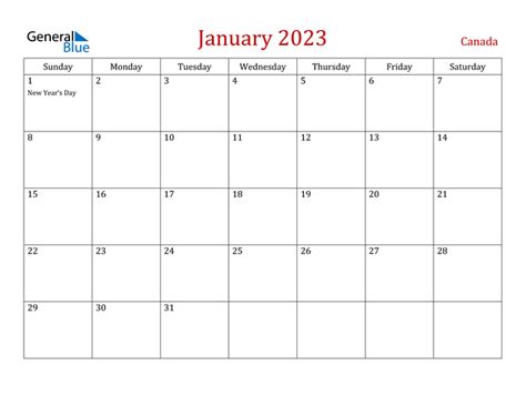 Canada 2023 Calendar With Holidays Printable - Time and Date Calendar 2023 Canada