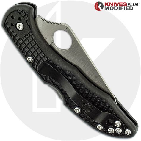 MODIFIED Spyderco Delica 4 - Regrind - Black Handle