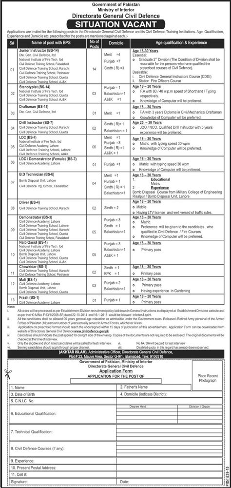 Ministry Of Interior Pakistan Jobs 2023 Advertisement Application Form